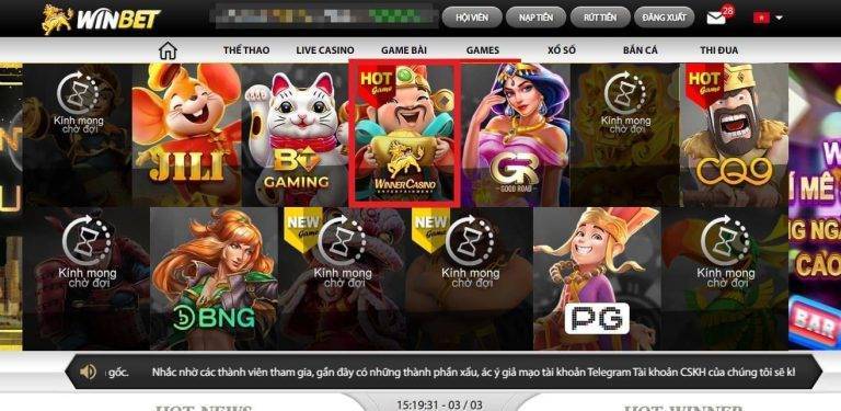 Hướng dẫn đặt cược Slot Games online của WINBET Hướng dẫn đặt cược Slot Games online của WINBET:
